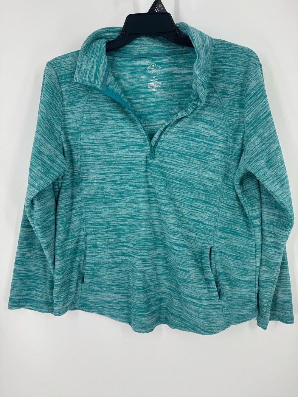 St. John's Bay Teal Space-Dye Quarter-Zip Pullover